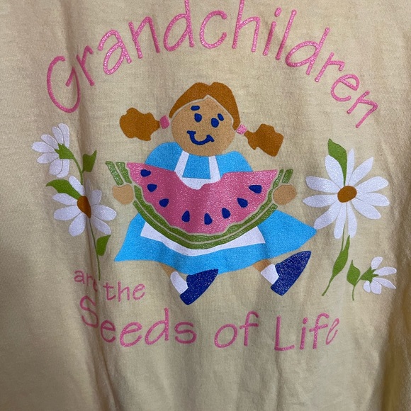 Vintage 90’s Grandparent T-Shirt: Grandchildren are the Seeds of Life: Jerzees - Picture 2 of 3
